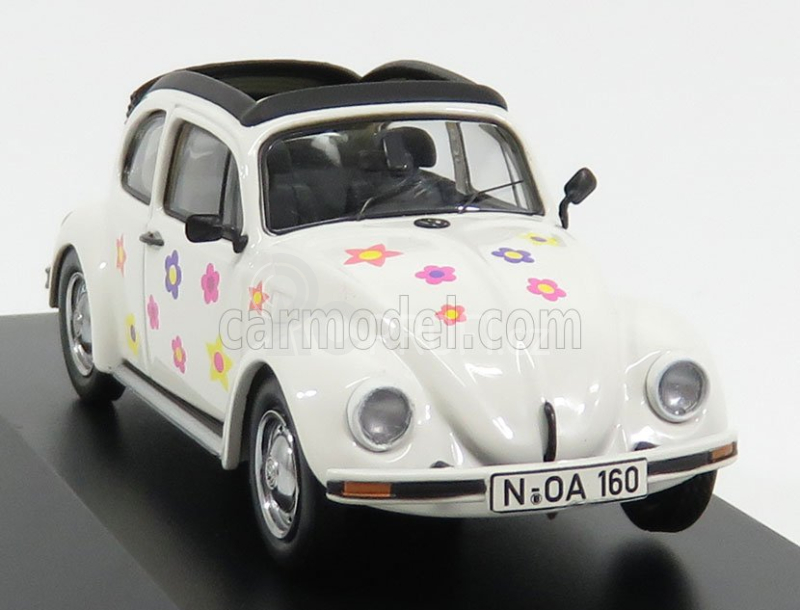 Schuco Volkswagen Beetle Kafer Blumen Cabriolet Open 1958 1:43 Bílá