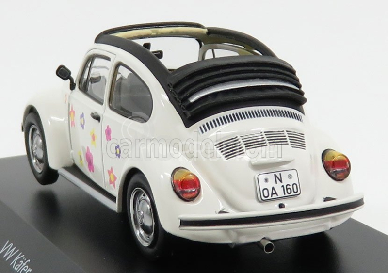 Schuco Volkswagen Beetle Kafer Blumen Cabriolet Open 1958 1:43 Bílá