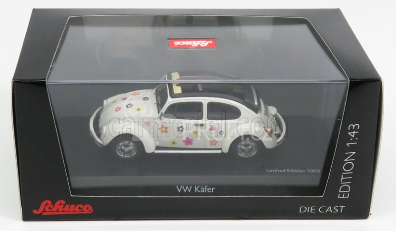 Schuco Volkswagen Beetle Kafer Blumen Cabriolet Open 1958 1:43 Bílá