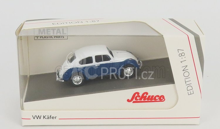 Schuco Volkswagen Beetle Kafer Maggiolino 1955 1:87 Bílá Modrá