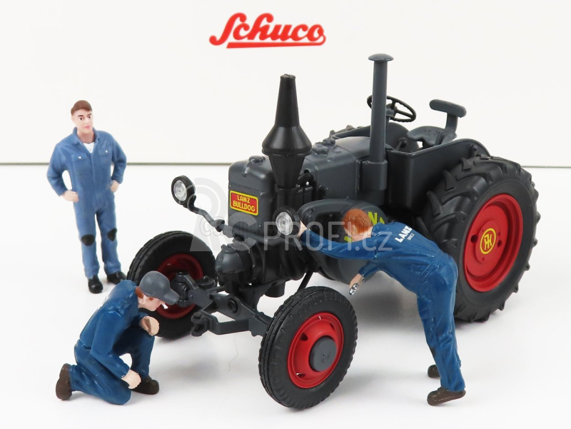 Schuco Volkswagen T1b Van Lanz Assistance + Bulldog Tractor 1956 1:32 Modrá Šedá