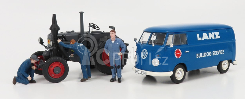 Schuco Volkswagen T1b Van Lanz Assistance + Bulldog Tractor 1956 1:32 Modrá Šedá