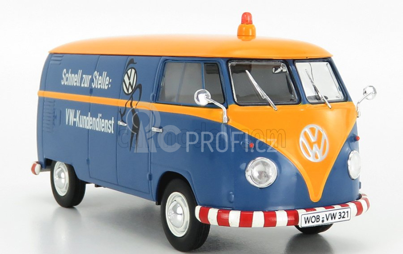 Schuco Volkswagen T1b Van Vw-kundendienst 1962 1:32 Modrá Žlutá