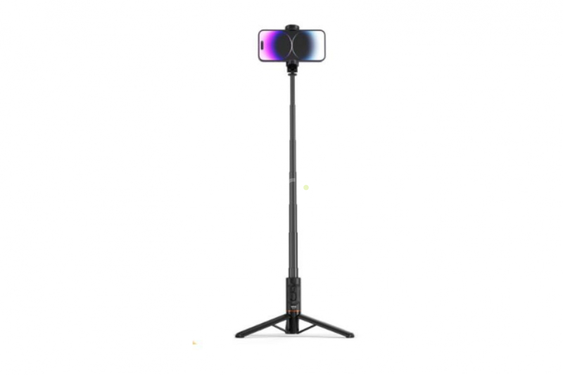 Selfie tyč 2v1 s neviditelným držákem smartphonu a dálkovým ovladačem Bluetooth (vč Aku)