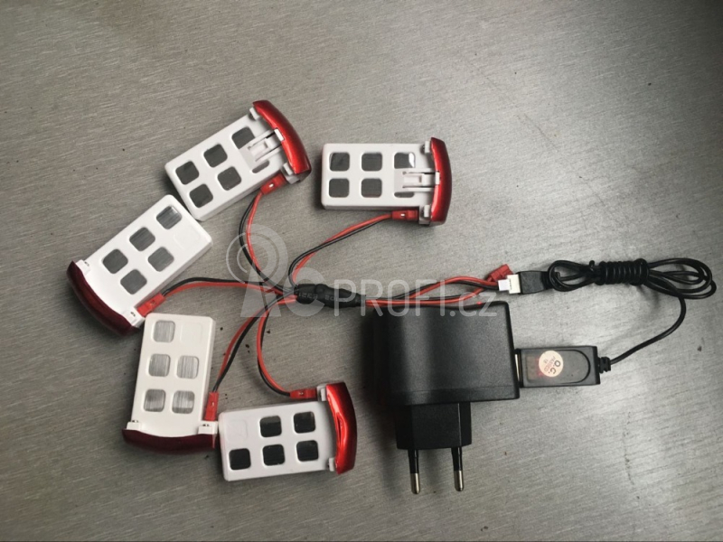Set 5 náhradních baterií 850mAh pro X5UW s multinabíječem