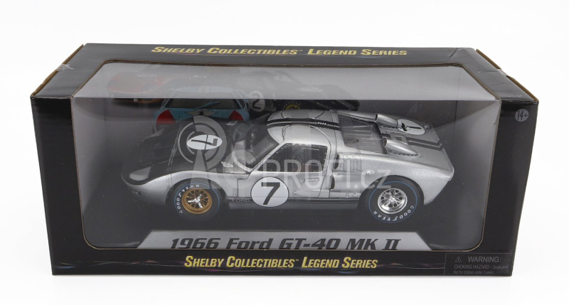 Shelby-collectibles Ford usa Gt40 Mkii 7.0l V8 Team Alan Mann Racing Ltd. N 7 24h Le Mans 1966 G.hill - B.muir 1:18 Stříbrná Černá