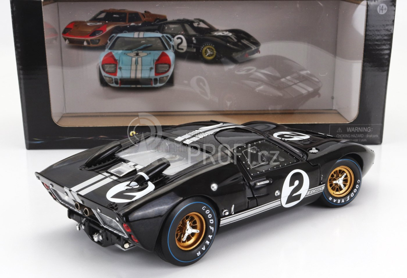 Shelby-collectibles Ford usa Gt40 Mkii 7.0l V8 Team Shelby American Inc. N 2 Winner 24h Le Mans 1966 B.mclaren - C.amon 1:18 Černá Stříbrná