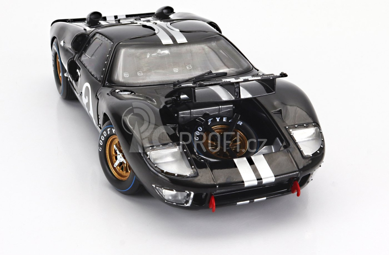 Shelby-collectibles Ford usa Gt40 Mkii 7.0l V8 Team Shelby American Inc. N 2 Winner 24h Le Mans 1966 B.mclaren - C.amon 1:18 Černá Stříbrná