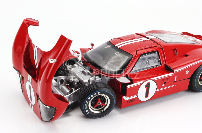 Shelby-collectibles Ford usa Gt40 Mkiv 7.0l V8 Team Shelby American Inc. N 1 Winner 24h Le Mans 1967 A.j.foyt - D.gurney 1:18 Červená Bílá