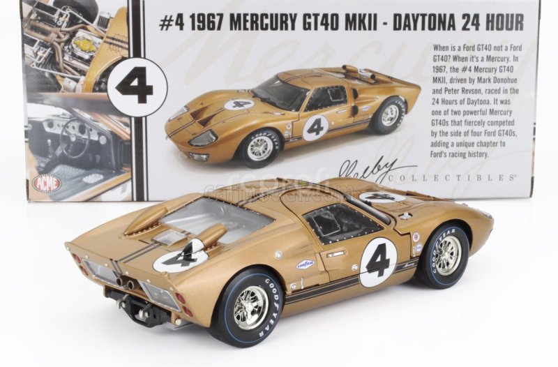 Shelby-collectibles Ford usa Mercury Gt40 Mkii 7.0l V8 Team Holman & Moody N 4 24h Daytona 1967 Mark Donohue - Peter Revson 1:18 Copper Met