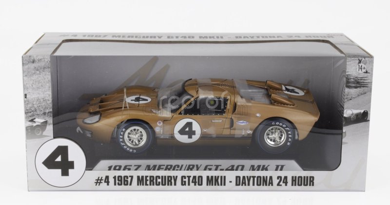 Shelby-collectibles Ford usa Mercury Gt40 Mkii 7.0l V8 Team Holman & Moody N 4 24h Daytona 1967 Mark Donohue - Peter Revson 1:18 Copper Met