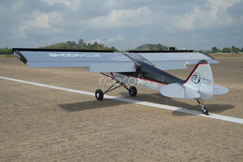RC letadlo Shock Cub 2,59m, stříbrná