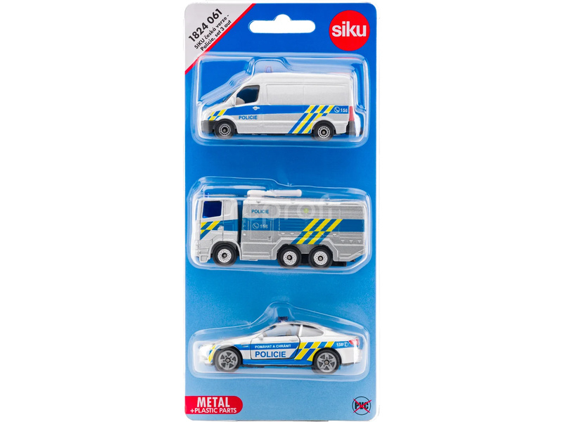 SIKU Blister - Policejní sada 3 aut (česká verze) 1:50