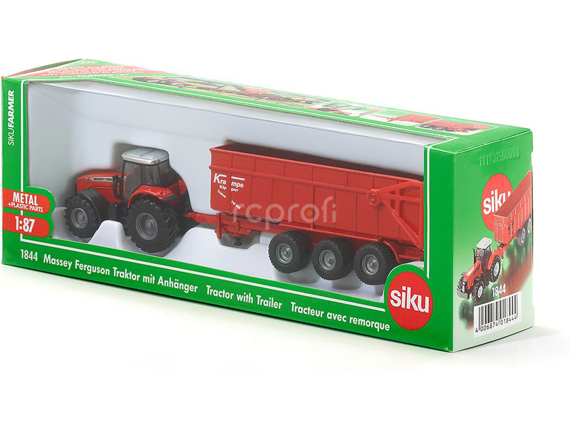 SIKU Farmer - Massey Ferguson traktor s přívěsem 1:87