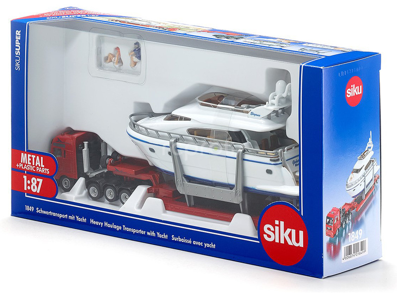 SIKU Super - Přeprava těžkého nákladu s jachtou 1:87