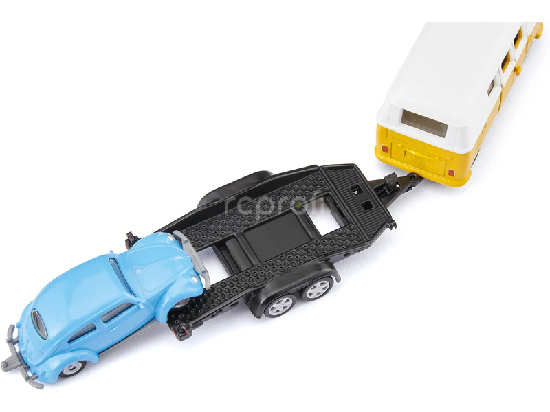 SIKU Super - Volkswagen T1 s tahačem a Beetlem 1:50