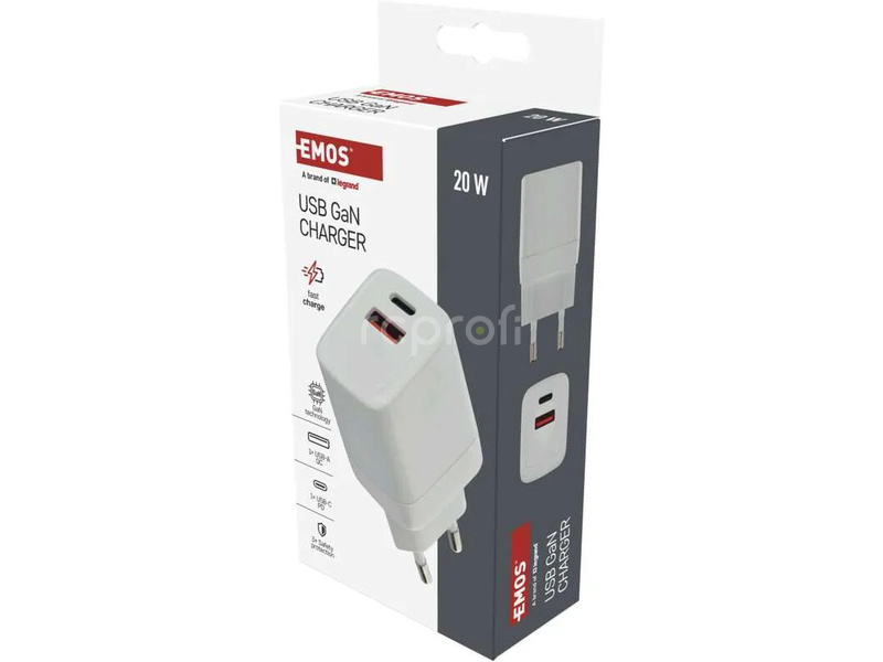 Síťový USB adaptér (zdroj) GaN PD 20W