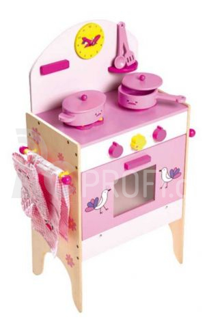 Small Foot Dětská dřevěná růžová kuchyňka pro panenky - poškozený obal