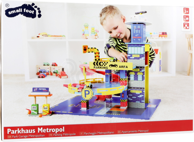 Small Foot Dětská parkovací dřevěná garáž Metropol