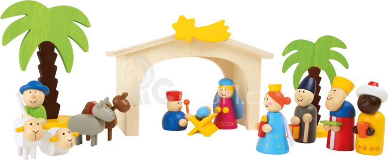 Small Foot  Dětský dřevěný  betlém - poškozený obal
