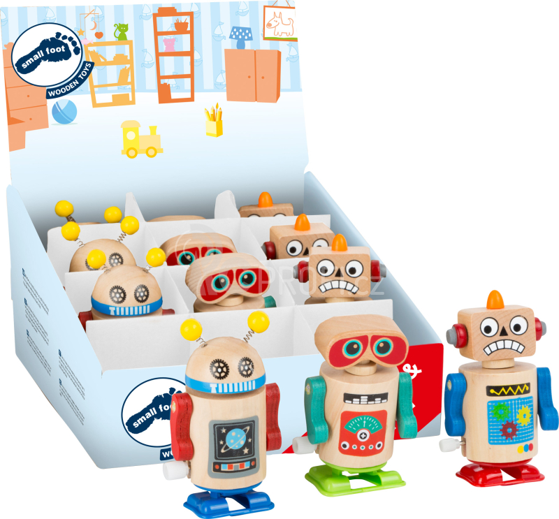 Small Foot Displej dřevěný natahovací robot 12 ks