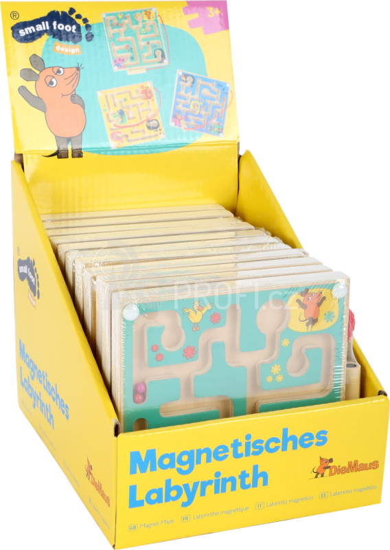 Small Foot Displej magnetický labyrint Myš 12ks