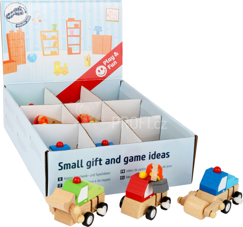 Small Foot Displej stavební stroje na natahování 9 ks