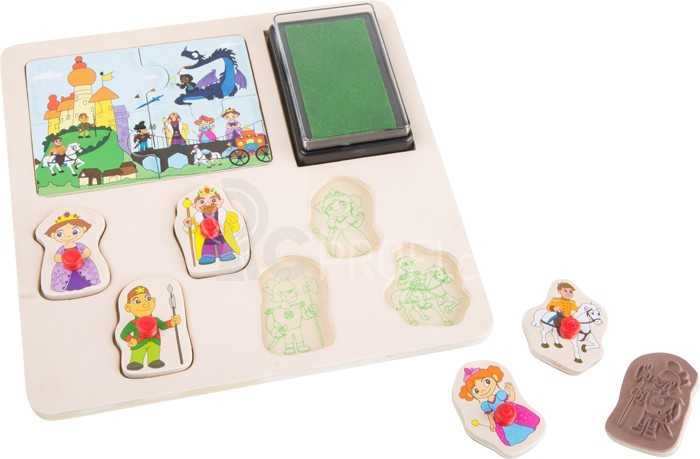 Small Foot Dřevěná dětská razítka piráti a rytíři