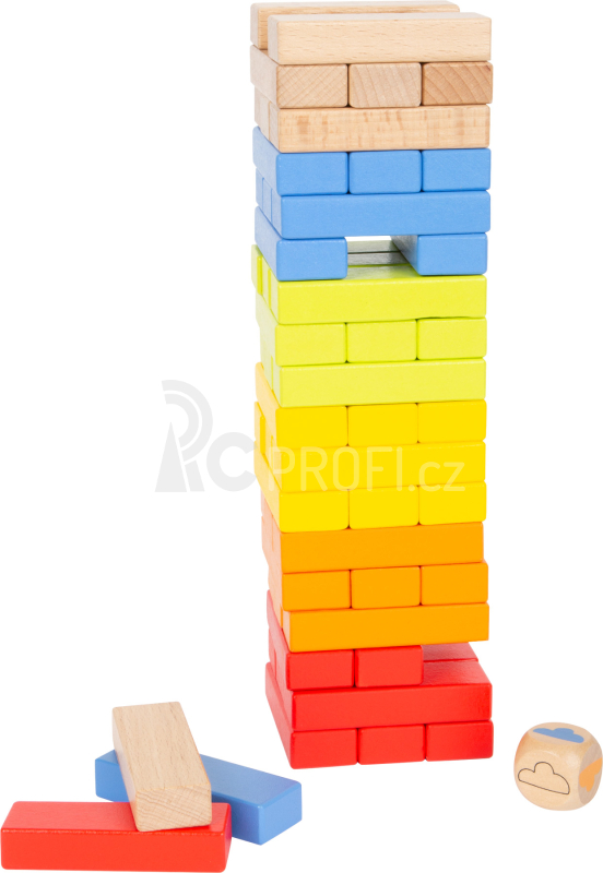 Small Foot Dřevěná Jenga duhová