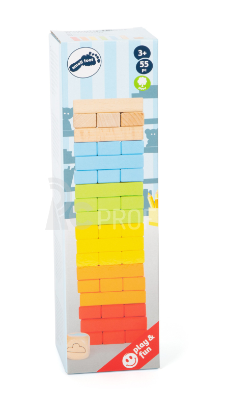 Small Foot Dřevěná Jenga duhová