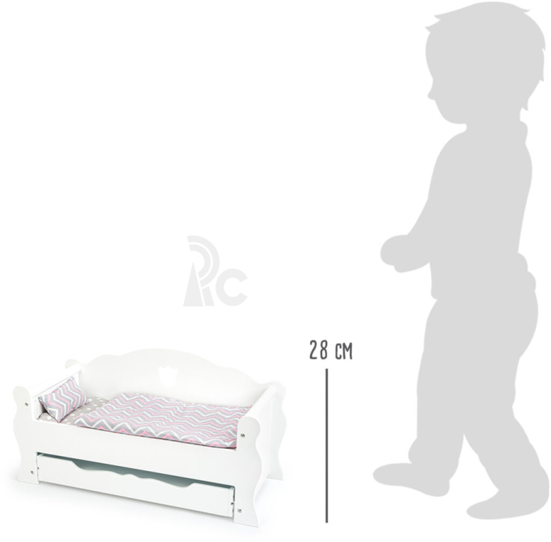 Small Foot Dřevěná postýlka pro panenku bílá - poškozený obal