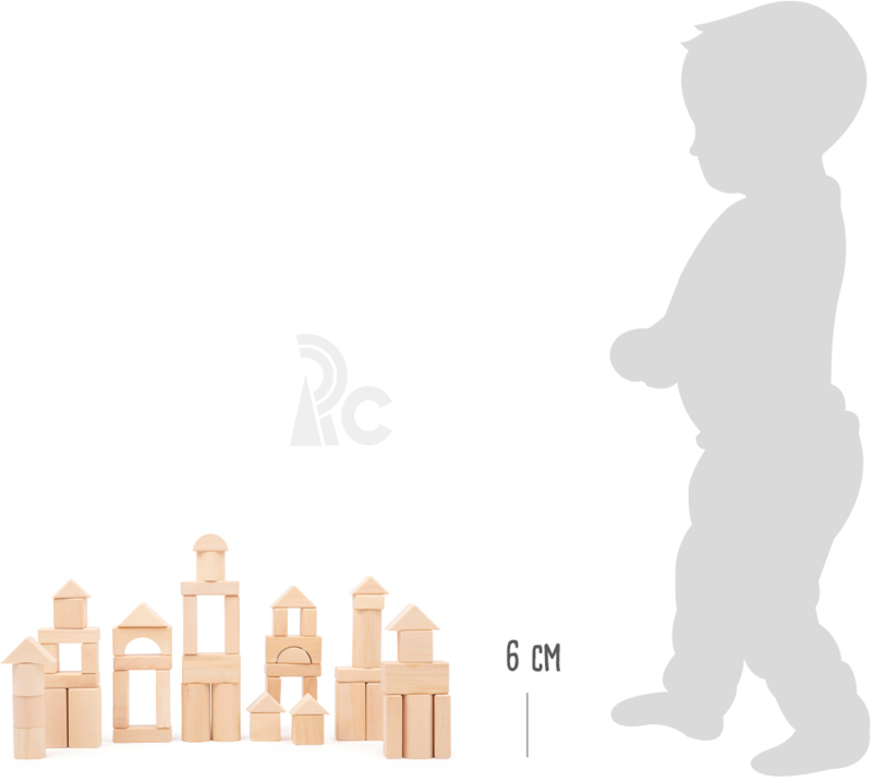 Small Foot Dřevěná stavebnice 50 ks přírodní