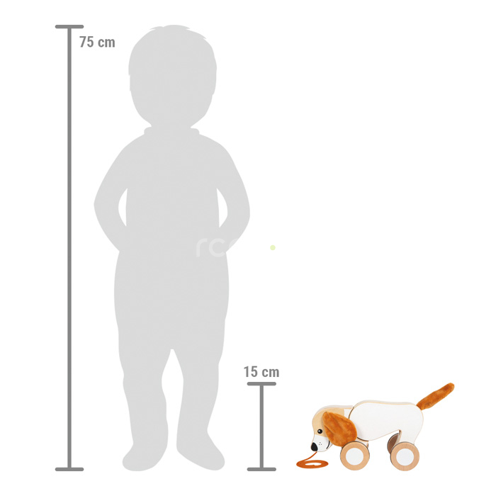small foot Dřevěná tahací hračka Pejsek se šustivými oušky