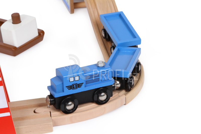 Small Foot Dřevěná vláčkodráha železnice Přístav