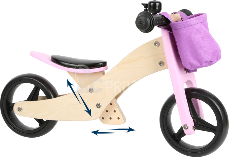 Small Foot Dřevěné odrážedlo Trike 2v1 růžové - poškozený obal