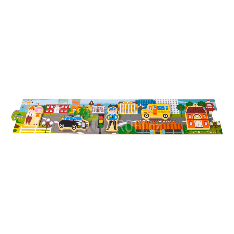 Small Foot Dřevěné puzzle panorama města