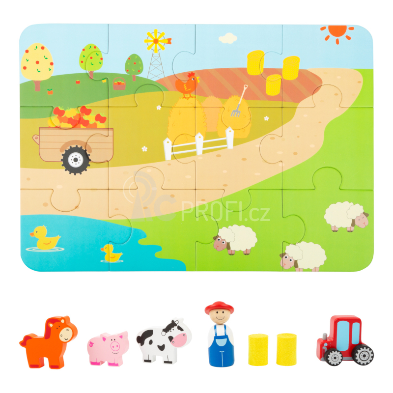 Small Foot Dřevěné puzzle s postavičkami Farma