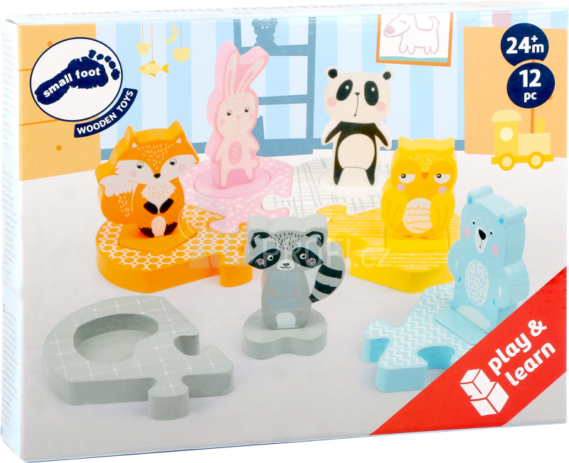 Small Foot Dřevěné vkládací puzzle zvířátka Poškozený obal
