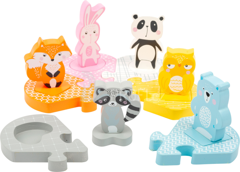 Small Foot Dřevěné vkládací puzzle zvířátka Poškozený obal