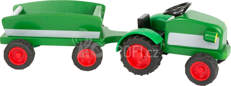 Small Foot Dřevěný traktor s vlečkou zelený