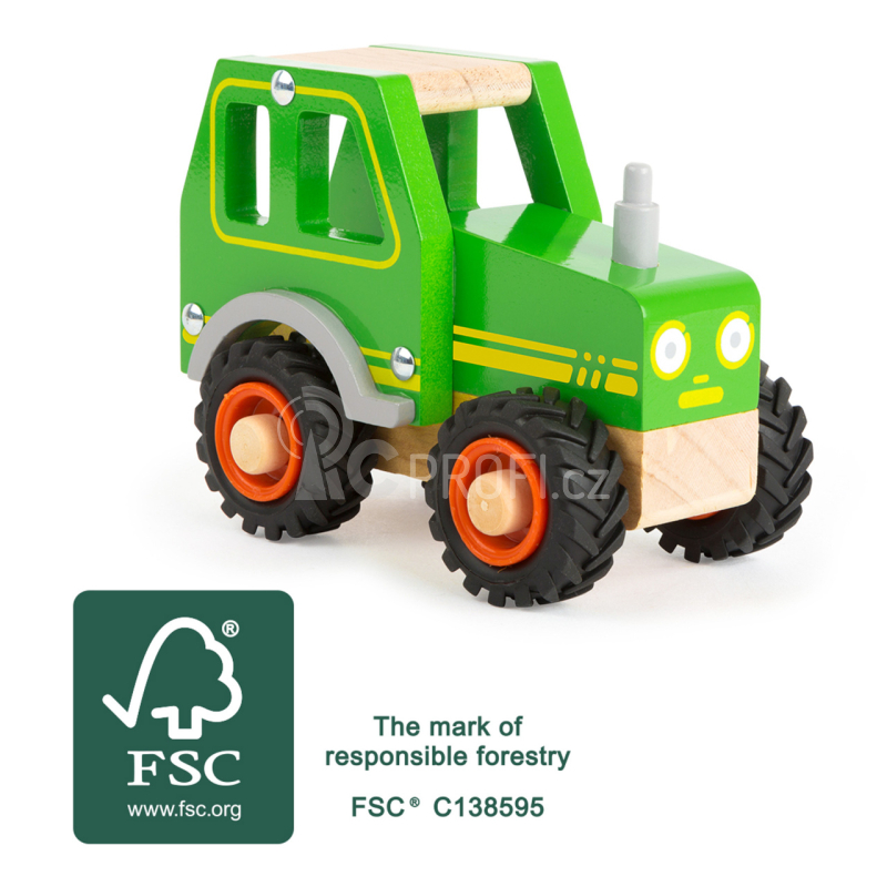 Small Foot Dřevěný traktor zelený