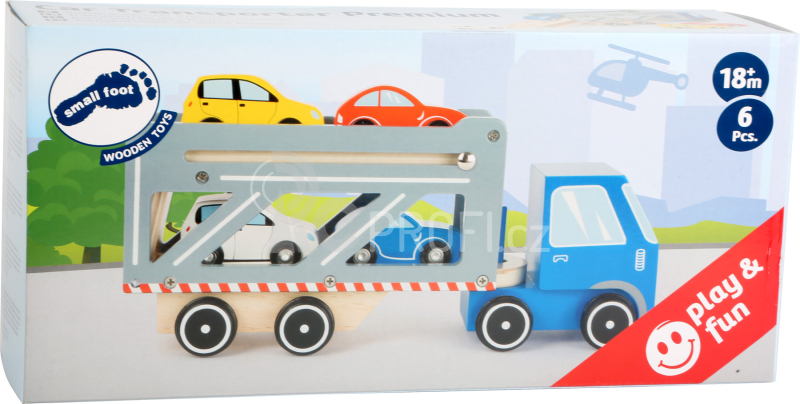 Small Foot Dřevěný transporter s 4 auty Premium