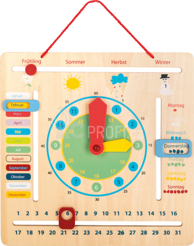 Small Foot Edukativní kalendář s hodinami německý
