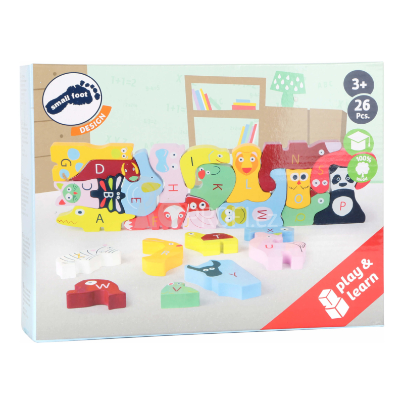 Small Foot Edukativní puzzle se zvířátky Abeceda