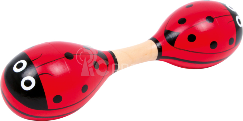 Small Foot Maraca dřevěné rumbakoule Beruška 2 ks