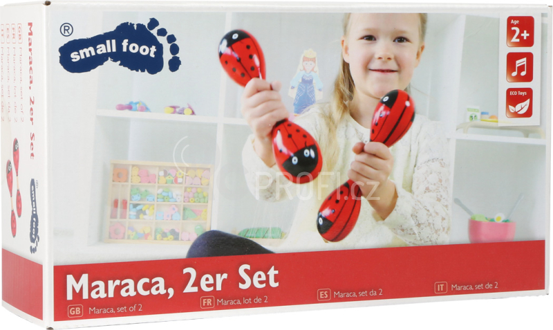 Small Foot Maraca dřevěné rumbakoule Beruška 2 ks