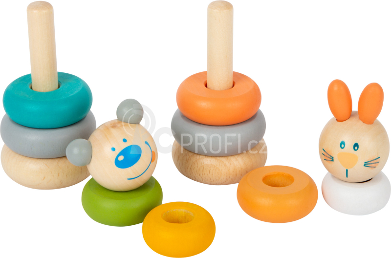 Small Foot Nasazovací věž pastelová 12 ks