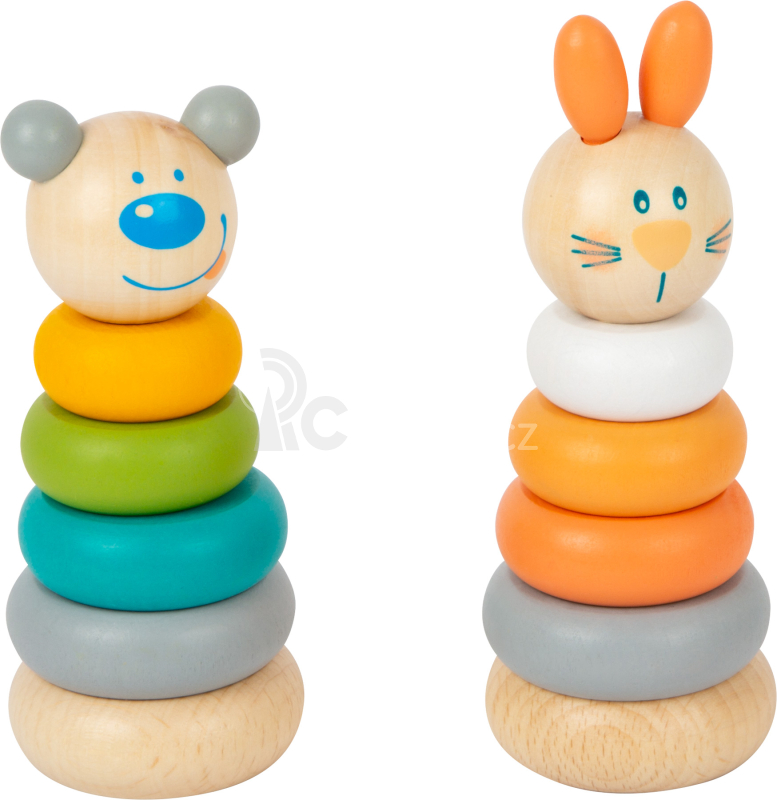 Small Foot Nasazovací věž pastelová 12 ks