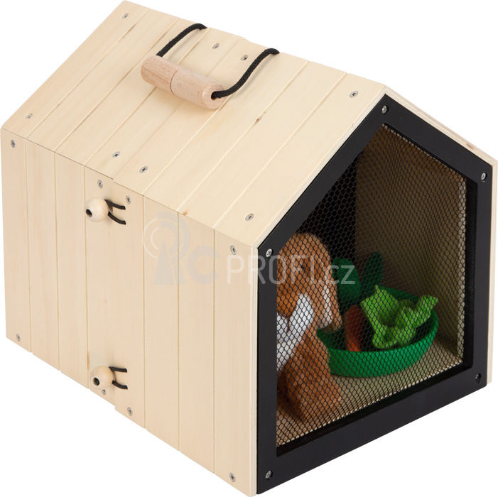 Small Foot Plyšový králík v králíkárně s výběhem
