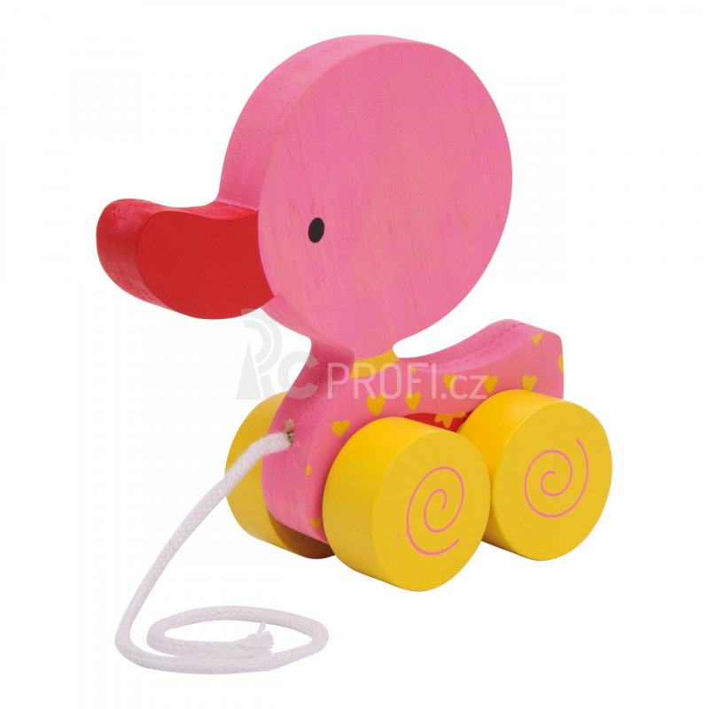 Small Foot Tahací hračka na provázku růžové káčátko